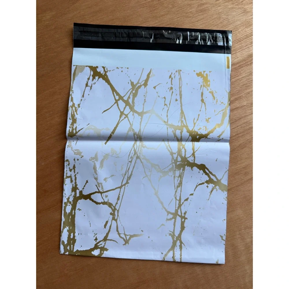 10x13‎ Marble Gold Thank You polymailer Shipping Mailing office 25 ct NEW bags